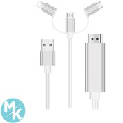 تصویر کابل 3در1 HDMI به USB-C/Micro USB/iphone برند COVS 