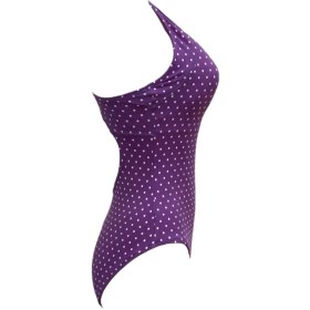 تصویر مایو اسلیپ زنانه اسپیدو بنفش طرح خال خال سفید 