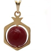 تصویر پلاک طلا زنانه انار یلدا شش ضلعی 