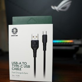 تصویر کابل شارژ USB-A به Type-C گرین لاین طول 3 متر و 2 آمپر (GNCTYC2BK) Green Lion PVC USB-A to Type-C Cable 3m (GNCTYC2BK)