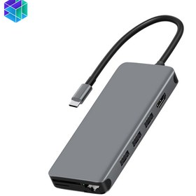 تصویر هاب تایپ سی دارای 12 پورت ویوو مدل Alpha 12 in 1 WiWU Alpha 12 in 1 Usb Type C Hub