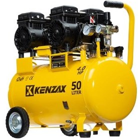 تصویر کمپرسور سایلنت 50 لیتری دو موتور 4 اسب کنزاکس مدل KSC-5452 50-liter silent compressor with two 4-horsepower Kenzax models, KSC-5452