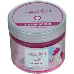 تصویر اسکراب شکری ژبن پلاس مدل Strawberry حجم ۴۵۰ میلی لیتر با رایحه توت فرنگی 