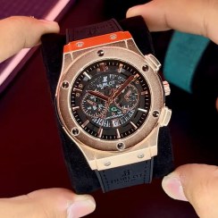 تصویر ساعت هابلوت مردانه طلایی بند مشکی | HUBLOT 
