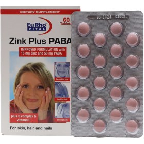 تصویر قرص زینک پلاس پابا یوروویتال Zinc Plus PABA Eurho Vital