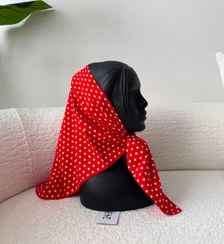 تصویر مینی اسکارف قرمز خالخالی 
