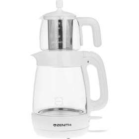 تصویر چای ساز زنیت مدل TMZ1427 ظرفیت ۲.۵ لیتر با کتری شیشه‌ای 