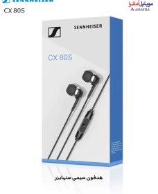 تصویر هدفون سیمی سنهایزر با میکروفون مدل Sennheiser CX 80S Sennheiser Cx 80S In-Ear Cx 80S Earphone With Mic - Black, Wired