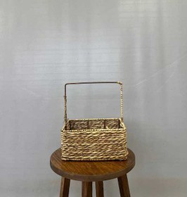 تصویر سبد حصیری دسته دار 