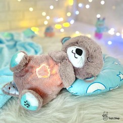 تصویر عروسک خرس خوابالو ۳۰ سانتی‌متر چراغ دار 