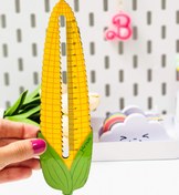تصویر خط کش چوبی طرح ذرت ۱۲ سانتی 