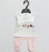 تصویر ست بیمارستانی 4تیکه دخترانه دانالو طرح جوجه تیغی 1218 