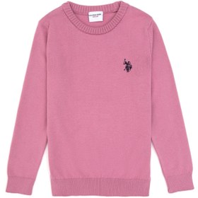 تصویر پلیور دخترانه صورتی تیره یو اس پولو 