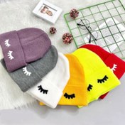 تصویر کلاه بافت زنانه طرح پلک 