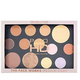 تصویر پالت 13تایی کانتور و هایلایتر پرو اچ دی د ورکز Medium Dark رولوشن REVOLUTION Pro Hd Palette The Works Medium Dark 