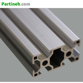 تصویر پروفیل صنعتی آلومینیومی ساخت ایران سایز 40 در 80 (mm) سبک شیار 10mm 80x40mm Aluminium Extrusion T-Slot Profile, slot width 10mm, Light