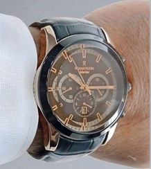 تصویر ساعت مچی مردانه رومانسون طرح سه موتوره با بند چرم 