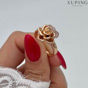 تصویر انگشتر زنانه ژوپینگ طرح گل رز آبکاری طلا ضد حساسیت 