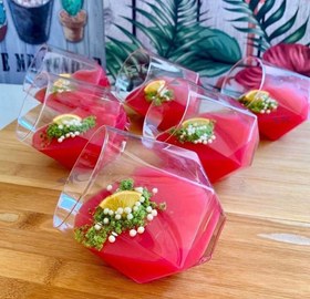 تصویر لیوان شش ضلعی دلی بسته ۶ عددی طرح دار 