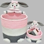 تصویر ست سبد قلاب بافی تریکو عروسکی کد 2 مجموعه 2 عددی 