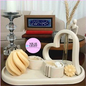 تصویر ست دکوری سنگ مصنوعی کرم وانیلی ۴پارچه کد۲ 