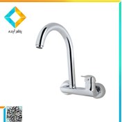 تصویر شیر ظرفشویی دیواری طوفان فلز مدل آیدا Aida chrome toofan felez wall-mounted faucet