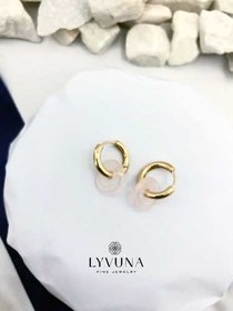 تصویر گوشواره گرد با آویز طرح کریستال 