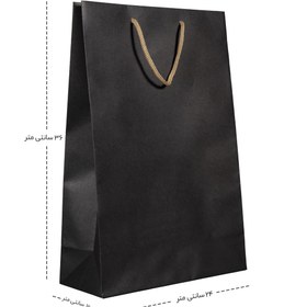 تصویر ساک دستی کاغذی - کد 1 - مشکی کد ۱ ساخته شده از کاغذ تحریر ۱۲۰ گرم کد ۲ ساخته شده از کاغذ تحریر ۱۴۰ گرم در ۷ رنگ متنوع حداقل تعداد قابل سفارش ۱۰ عدد