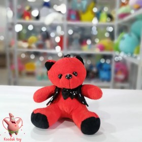 تصویر عروسک خرس قرمز ولنتاین سایز ۱۳ سانتی 