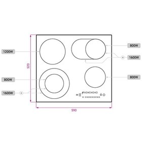 تصویر اجاق برقی چهار شعله کن مدل CC - 4505 Can CC-4505 HOB