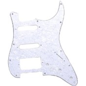 تصویر پیک‌گارد سه لایه یازده سوراخ گیتار الکتریک استرت رنگ سفید صدفی White Pearl 