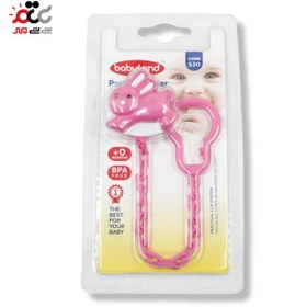 تصویر زنجیر پستانک بی بی لند طرح خرگوشی کد 516 Baby Land Pacifier Holder code 516