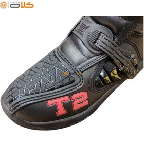 تصویر بوت موتورسواری کراسی تایگر | T2 | BLKRD Crossy boots TIGER T2 - BLK-RD