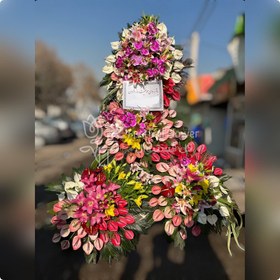 تصویر تاج گل تبریک و قدردانی کد 1010 flower wreath Code: 1010