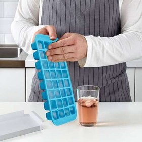 تصویر قالب یخ ایکیا INBLANDAT IKEA Ice cube tray, blue, 28x16 cm