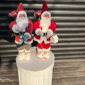 تصویر عروسک بابانوئل ۴۵ سانتی‌متری دکوری کریسمس 