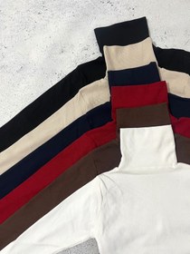 تصویر بلوز آستین بلند یقه اسکی - کرم 