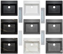 تصویر سینک ظرفشویی گرانیتی لوتوس توکار تک لگن سایز ۵۰ در ۴۵ طوسی 