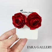 تصویر گوشواره گل رز ساتنی کد EF20 