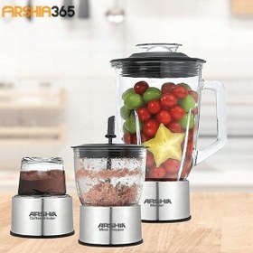 تصویر آبمیوه گیری ۴ کاره مشکی عرشیا مدل JE133-2544 Arshia black 4-function juicer model JE133-2544