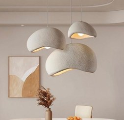 تصویر لوستر دکوراتیو راگبل طرح دفرمه سایز ۴۵ و ۵۰ با کاسه پلی استر 