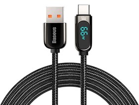 تصویر کابل ۲ متری USB به Type-C بیسوس مدل Baseus Display Fast Charging Data Cable CASX0201 Baseus 2m Display Fast Charging Data Cable USB to Type-C 66W CASX0201