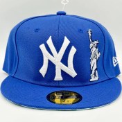 تصویر کلاه کپ فیت بک وارداتی NY طرح زیر نقاب آزادی آبی 