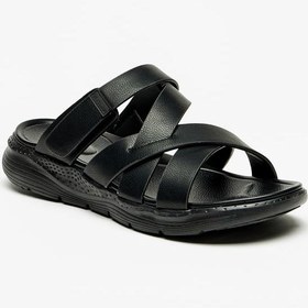 تصویر صندل مردانه با بندهای متقاطع و بدون نیاز به بستن بند برند le confort Men's Cross Strap Slip-On Sandals