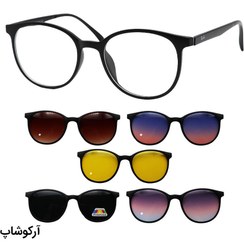 تصویر عینک مدل پنج کاور برای طبی/برای غیر طبی/ برای آقا و خانم کد9505 برند S.N.A Eynak baneh