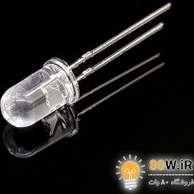 تصویر LED سفید 5mm شیشه ای پایه کوتاه (بسته 20 عددی) 