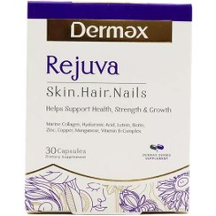 تصویر کپسول رجوا درمکس تقویت پوست مو و ناخن 30 عدد Dermax Rejuva Skin Hair Nails 30 Caps
