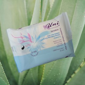 تصویر يوني لد دستمال مرطوب و معطر پاك كننده بانوان حساس UNI LED FEMININE INTIMATE WET WIPE SENSITIVE