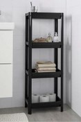 تصویر نظم‌دهنده حمام VESKEN 4 COMPARTMENT SHELF UNIT BLACK IKEA مدل آشپزخانه Bayev 