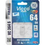 تصویر فلش مموری 64 گیگابایت فلزی ویکو من مدل Vc 364 s یو اس بی 3.1 